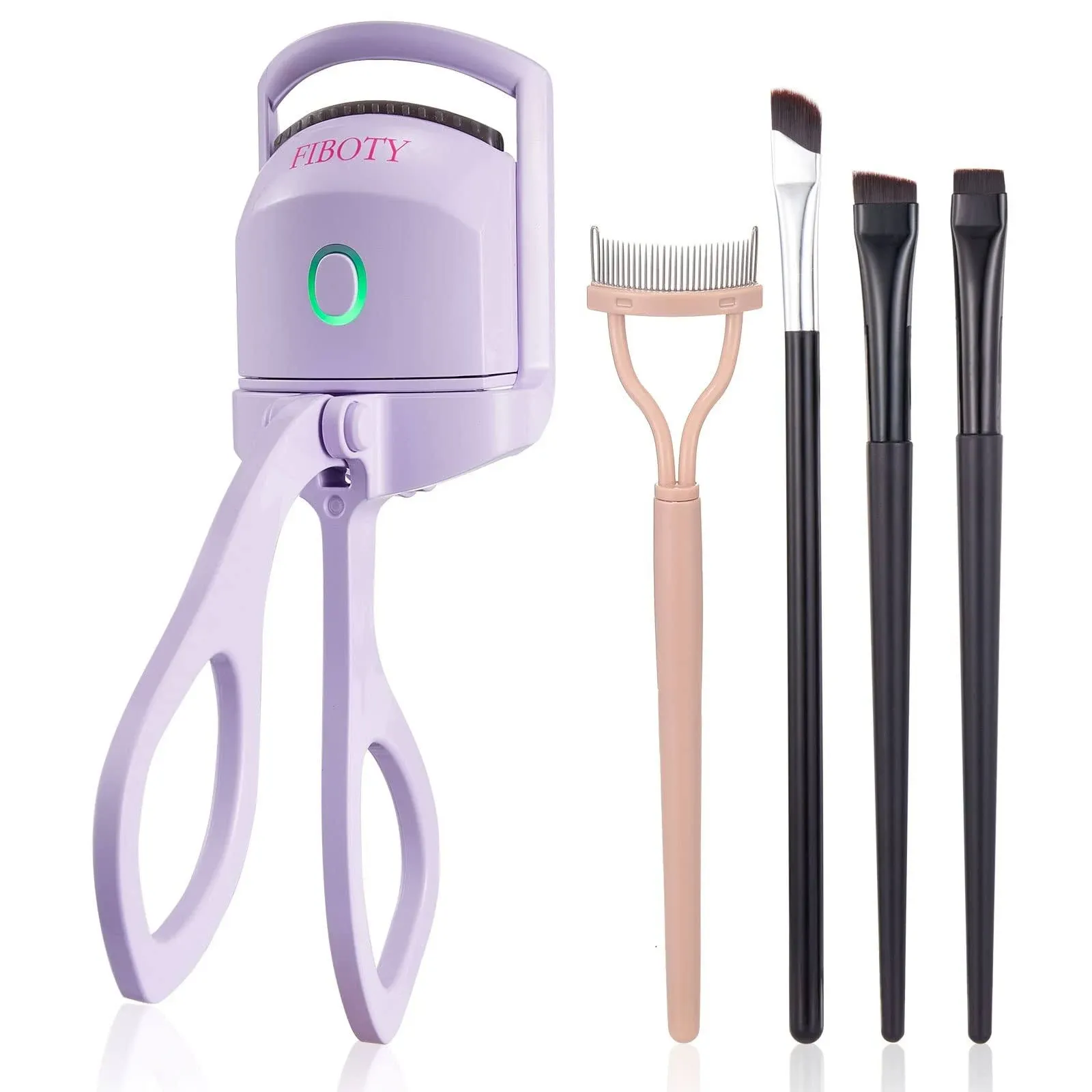 Heated Eyelash CurlersEyelash Curlers with Comb and Eyeliner Brushes Heated L...