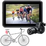 FEISIKE Handlebar Bike Mirror, Bicycle Rear View camera with 4.3'' HD Night Vision Function, 145° Wide Angle View, Adjustable Rotatable Bracket, Compatible with Bicycle, Mountain, Road Bike