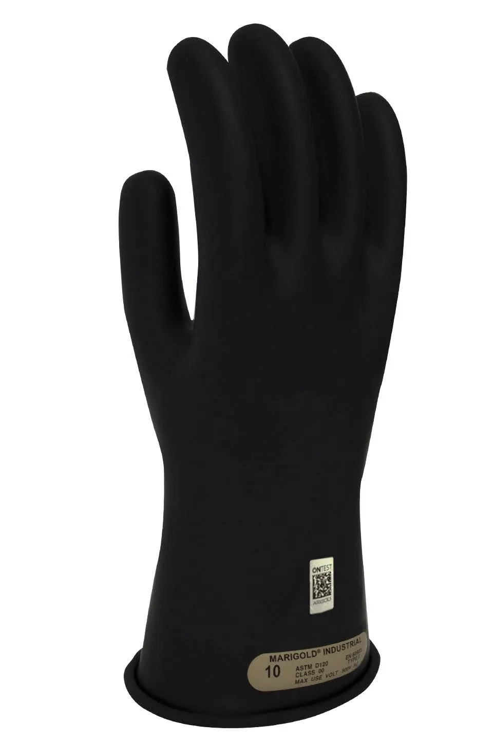 Class 00 Black Rubber Voltage Insulating Gloves, Max. Use Voltage 500V AC/750V DC, GC00B08