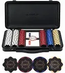 SLOWPLAY Nash 14 Gram Clay Poker Chips Set for Texas Holdem 300 Pcs Blank Chips Features A High-end Carrying Case with Leather Interior Design and Ger