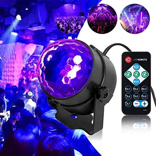 Black Light 6w Uv Disco Ball Led Blackparty Lights Sound Activated With Remote C