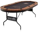 SereneLife Foldable and Portable Poker/Casino Game Table with Cushioned Rail, 10