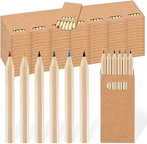 Faccito Pack of 100 Mini Drawing Colored Pencils for Kids 3.5 Inch Portable S...