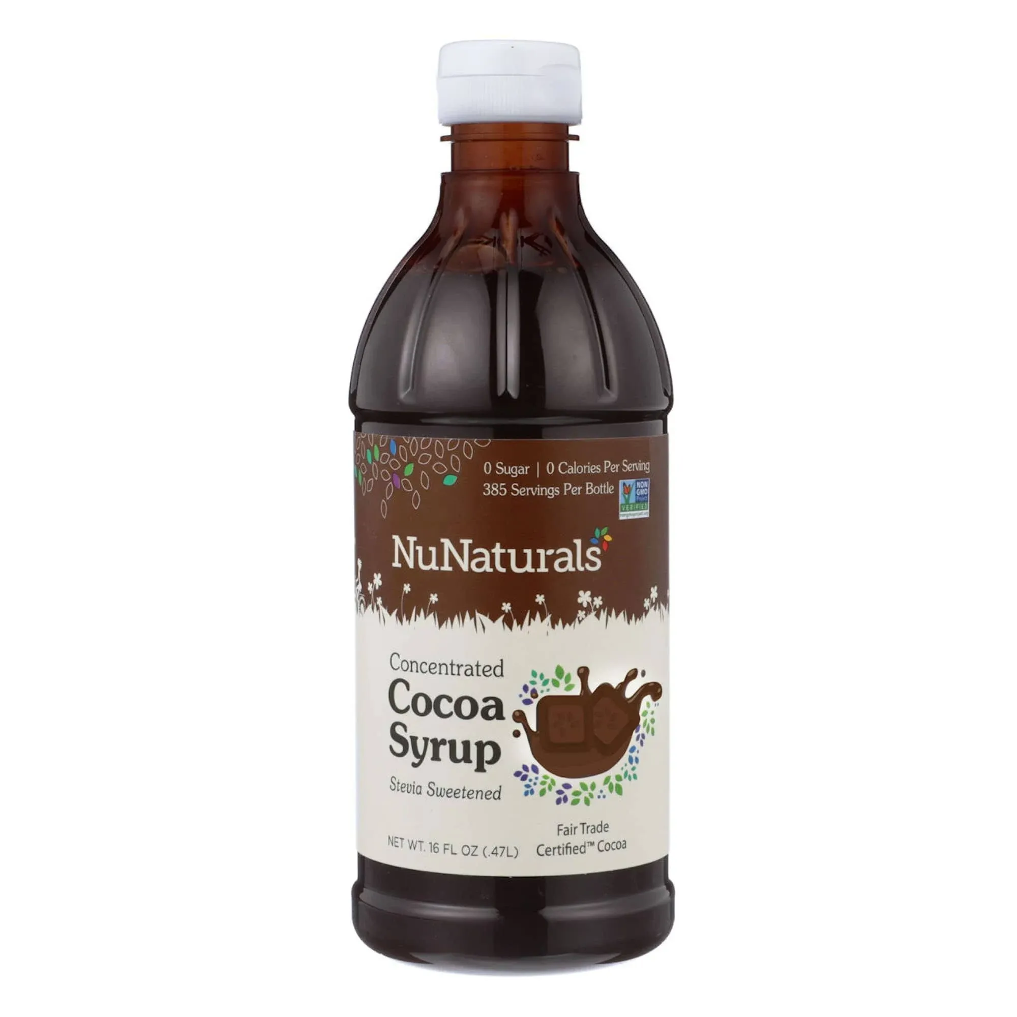 Nunaturals Cocoa Syrup, Nustevia - 16 fl oz