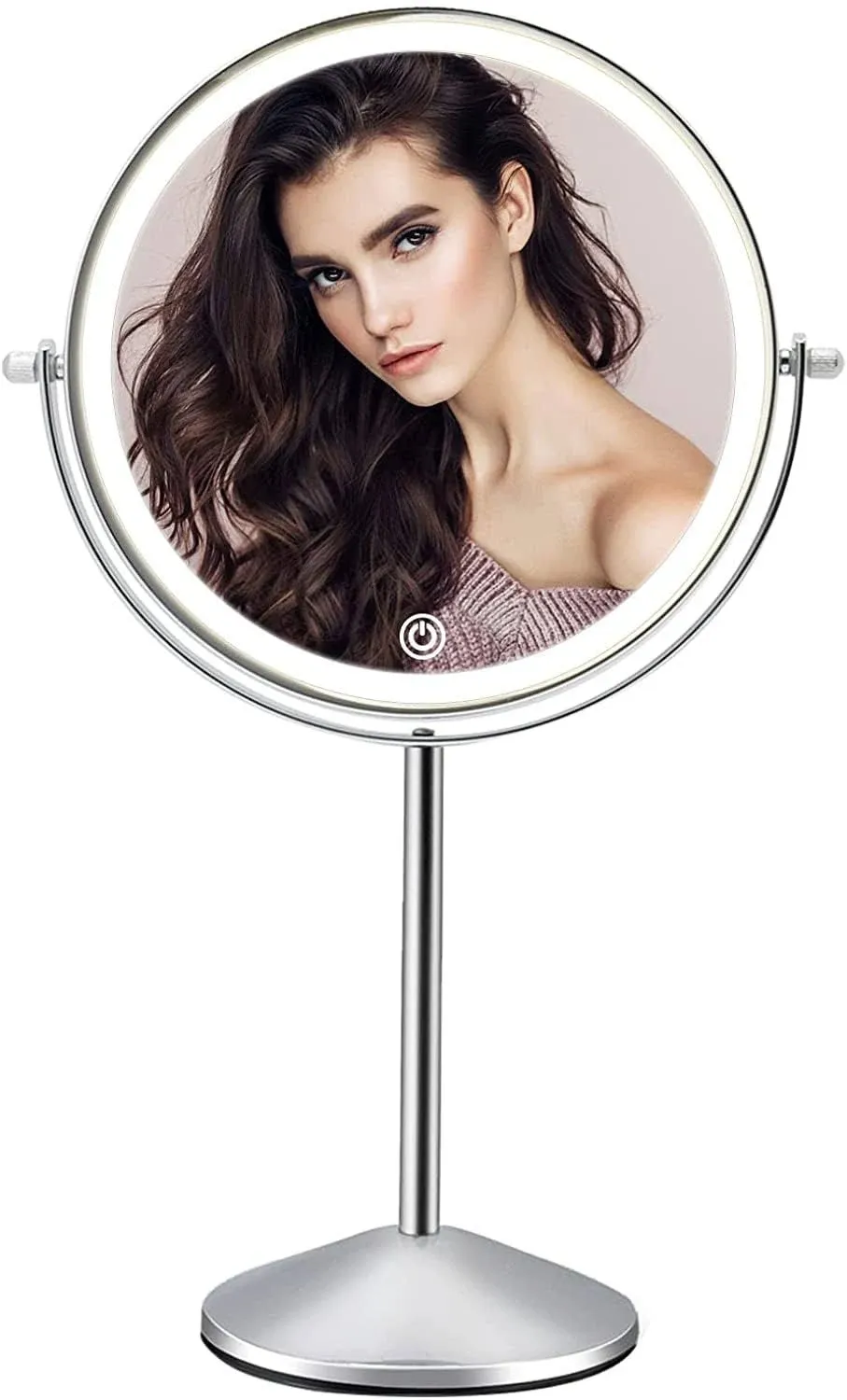 Fascinate Magnifying Mirror with Light, 1x/10x Double Sided Rechargeable Lighted ...