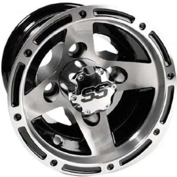 GTW Ranger Machined/Black Aluminum Golf Cart Wheel