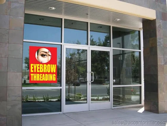 Eyebrow Threading | Full Color Window Display Signs | 18"w x 24"h Inches