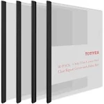 TOTiyea 40 Pack Clear Report Covers with Sliding Bars, Letter Size,5Mm(20 Sheet Capacity) Black Sliding Bar File Folders