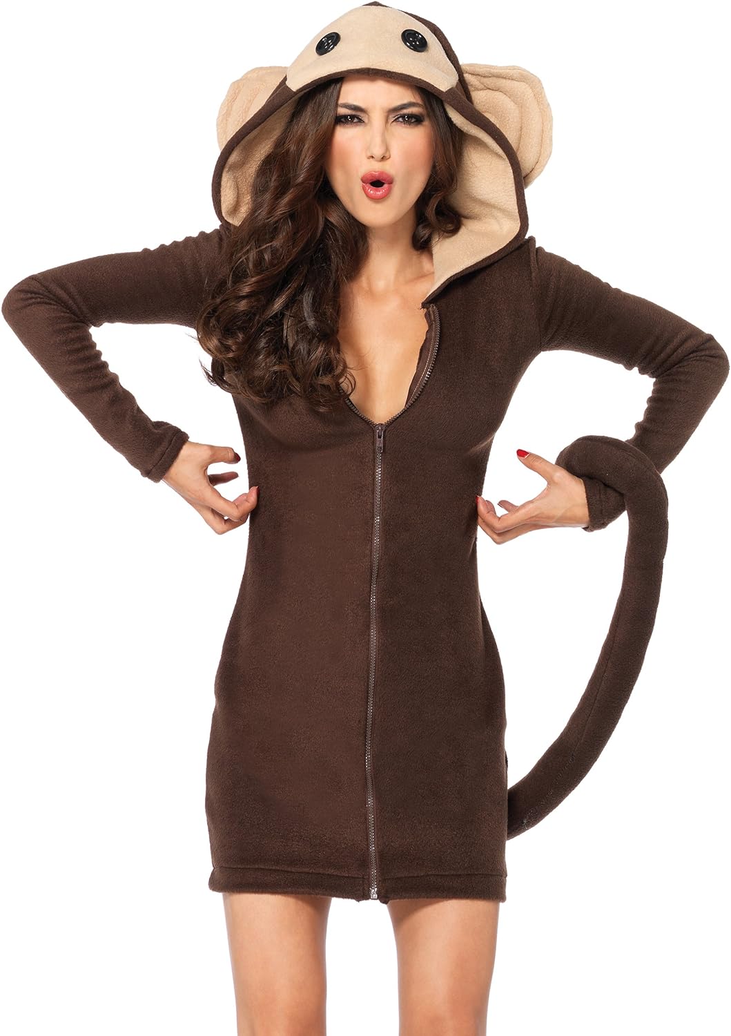 Leg Avenue Women's Plus Size Cozy Monkey Costume Brown