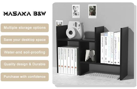 Masaka B&W Kawaii Storage Desktop Organizer