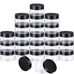 SATINIOR 24 Pieces Empty Clear Plastic Jars with Lids