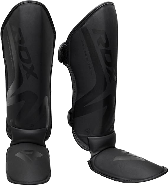 RDX Shin Guards for Muay Thai  Kickboxing  MMA Training and Fighting  Maya Hide Leather Instep Leg Protector Foam Pads for Martial Arts  Sparring  Protective Gear for BJJ and Boxing