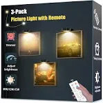 Battery Operated Picture Magnetic Led Light with Remote Dimmable Pack of 3 NEW 