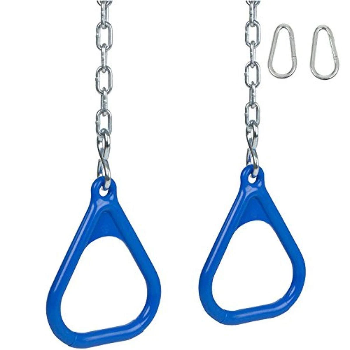 Swing Set Stuff Trapeze Rings and Chains with SSS Logo Sticker, Blue