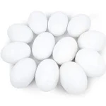 JOYIN 12 Pcs Unpainted White Wooden Fake Easter Eggs for Easter Egg Hunt ...