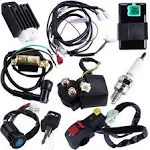 Full Wiring Harness Loom Coil Regulator Cdi Solenoid Relay Spark Plug For 4 Stro