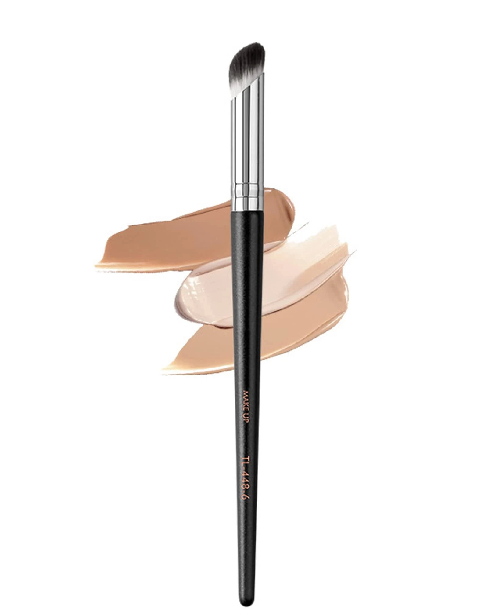 Energy Concealer Brush Under Eye Mini Angled Flat Top Kabuki Nose Contour Brush for Concealing Blending Setting Buffing with Powder Liquid Cream