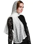 Leimandy Clover Decoration Ivory Infinity Scarf Mantilla Church Veil V38