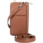 Bull Guard Crossbody Leather Wallet Phone Purse, Anti Theft and RFID Blocking, Small Elegant Design for Travel