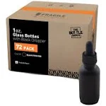 7 Colors Available - The Bottle Depot Bulk 72 Pack 1 oz Black Glass Bottles with ...