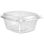 Dart CH16DED 16 oz Tamper-Resistant Clear Hinged Container with Dome Lid (Case of 200)