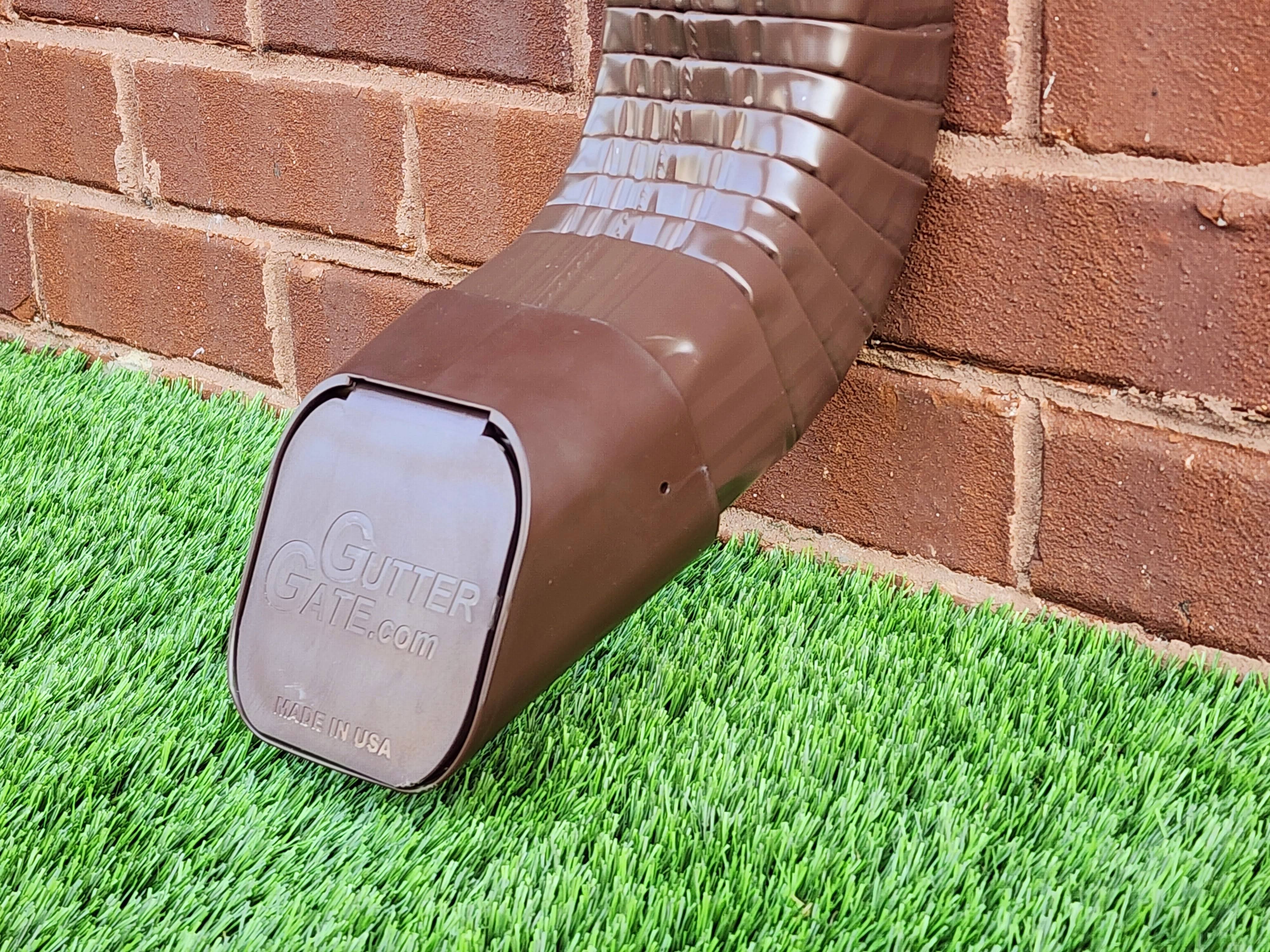 Guttergate Type A 3 in. x 4 in. Brown Plastic Downspout Extension