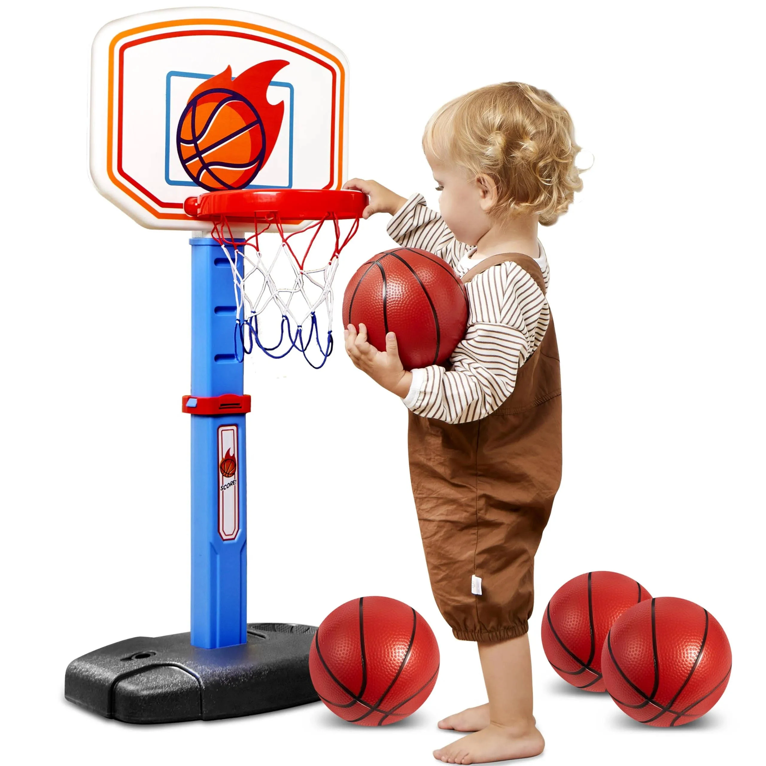 Kids Basketball Hoop, Toddler Basketball Arcade Game Set, Adjustable Basketball 