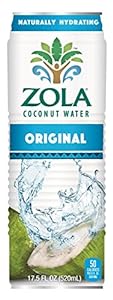 Zola 100% Pure Coconut Water, 17.5 fl oz (Pack of 12)