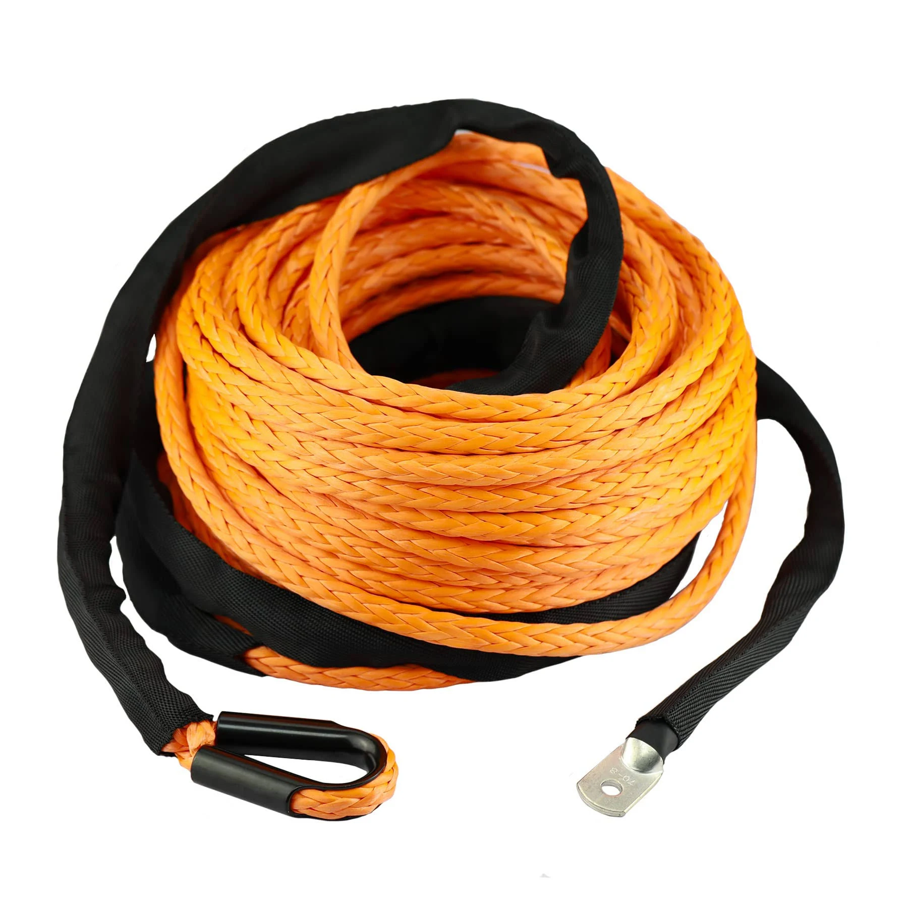 Ucreative 3/8" x 92' Synthetic Winch Rope 26500lbs Line Cable with Sheath for Off ...