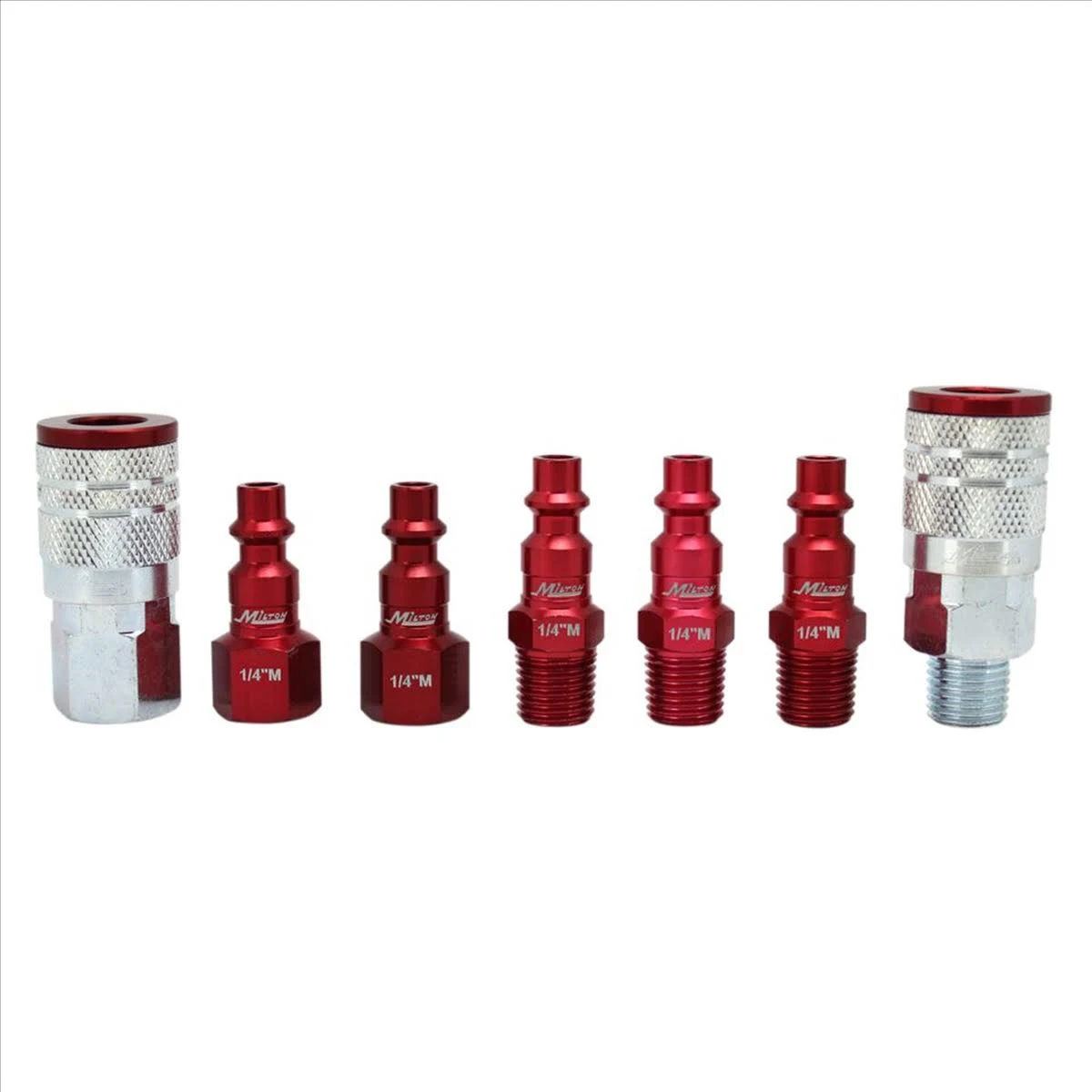 Milton Industries - S-307MKIT - Industrial M Style ColorFit Red Coupler & Plug Kit, 7 Pieces