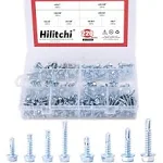 Generic Hilitchi 220-Pieces Zinc Plated Hex Washer Head Self Drilling Sheet Metal Tek Screws Assortment Kit