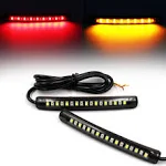 Purishion 2x Universal Flexible LED Turn Signal Tail Brake License Plate Ligh...