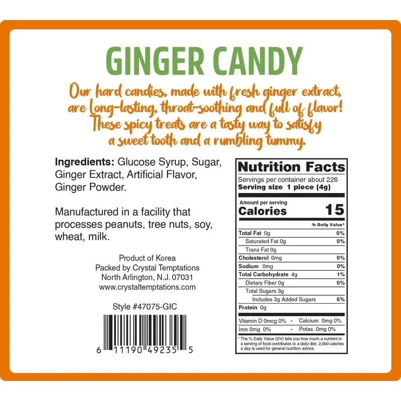 The Snackery Ginger Hard Candy