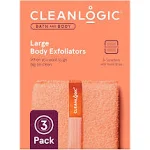 Cleanlogic Bath and Body Large Exfoliating Body Scrubber, Assorted Colors, 3 Count