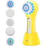 UMICKOO Face Scrubber Exfoliator,Facial Cleansing Brush Rechargeable IPX7 Waterproof with 5 Brush Heads,Electric Face Spin Brush for Exfoliating, Massaging and Deep Cleansing