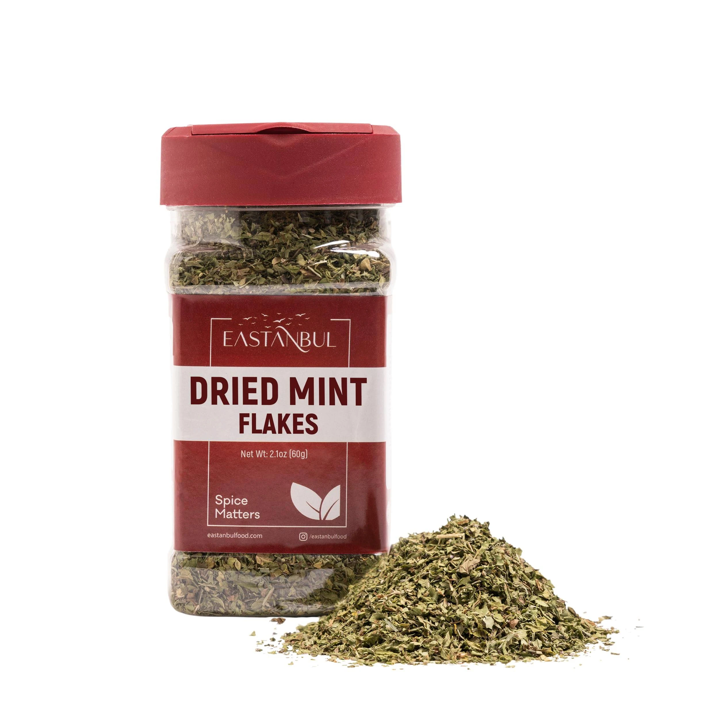 Eastanbul Dried Mint Leaves 2.1oz,%100 Natural Dried Peppermint Leaves Freshly Picked Mint Tea Loose Leaf, Crushed Mint Leaves, Spearmint Leaf, Peppermint Herb for Cooking, Seasoning Peppermint Flake