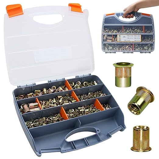 880pcs Rivet Nut Kit SAE Rivnut #6-32#8-32#10-<wbr/>24 1/4“-20 5/16&#034;-18 3/8&#034;-16 1/2...