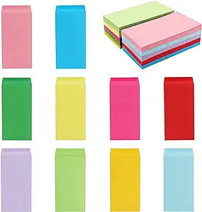 100 Pack Colorful Cash Envelopes 6.7X3.5 Fit for 100 Envelope Money Saving 