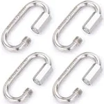 Shonan 3 Inch Stainless Steel Chain Quick Links 4 Pack 5/16&#034; Locking Carabiners 