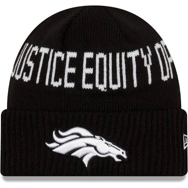 Men's New Era Black Denver Broncos Team Social Justice Cuffed Knit Hat - 21528443 | HSN