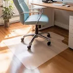 Yescom 48" x 36" Clear PVC Floor Mat Protector w/ Lip for Hard Wood Floors Home Office Desk Chair - Natrual