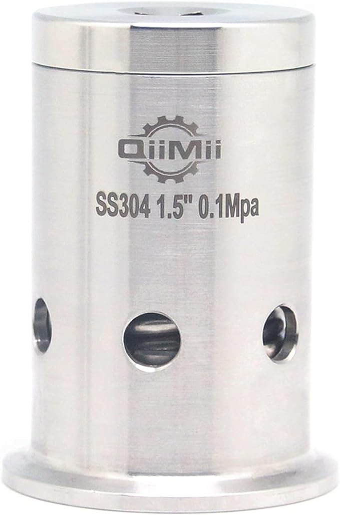 QiiMii Stainless 304 Vacuum Valve Sanitary Tank Pressure Relife Valve Clamp E...