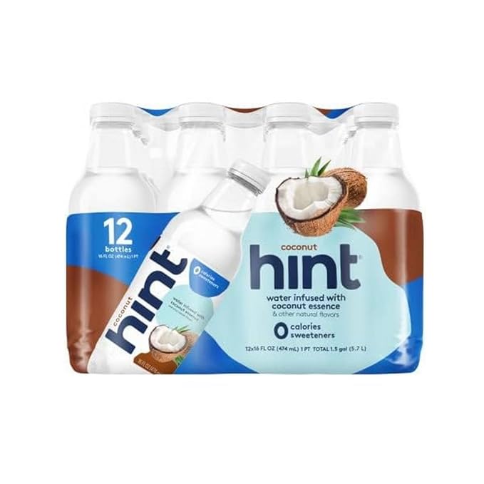 Hint Water Peach, Pure Water Infused with Peach, Zero Sugar, Zero Calories, Zero Sweeteners, Zero Preservatives, Zero Artificial Flavors,16 Fl Oz (Pack of 12)