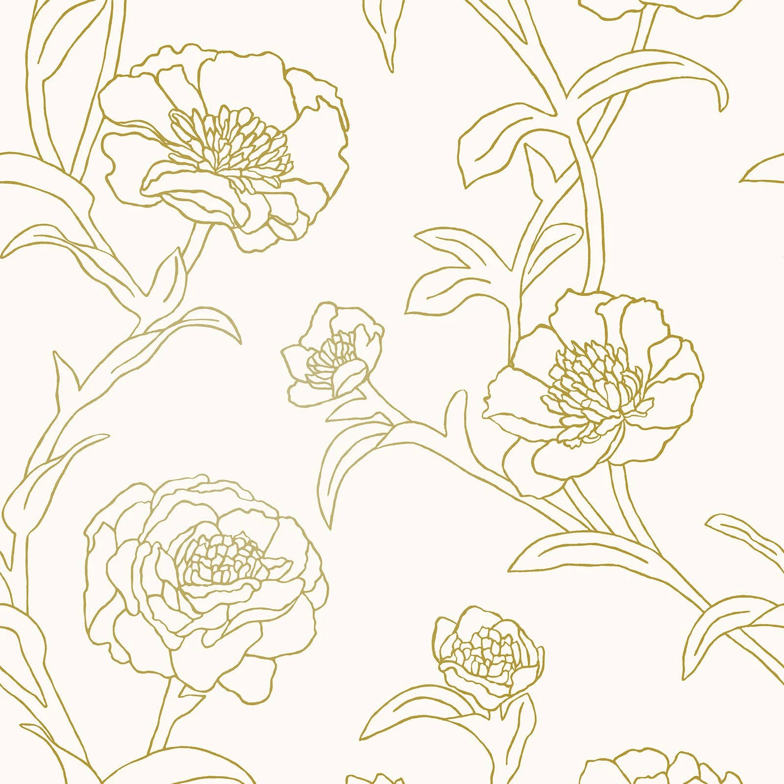 Peonies Peel and Stick Wallpaper - Black & White/Single Roll