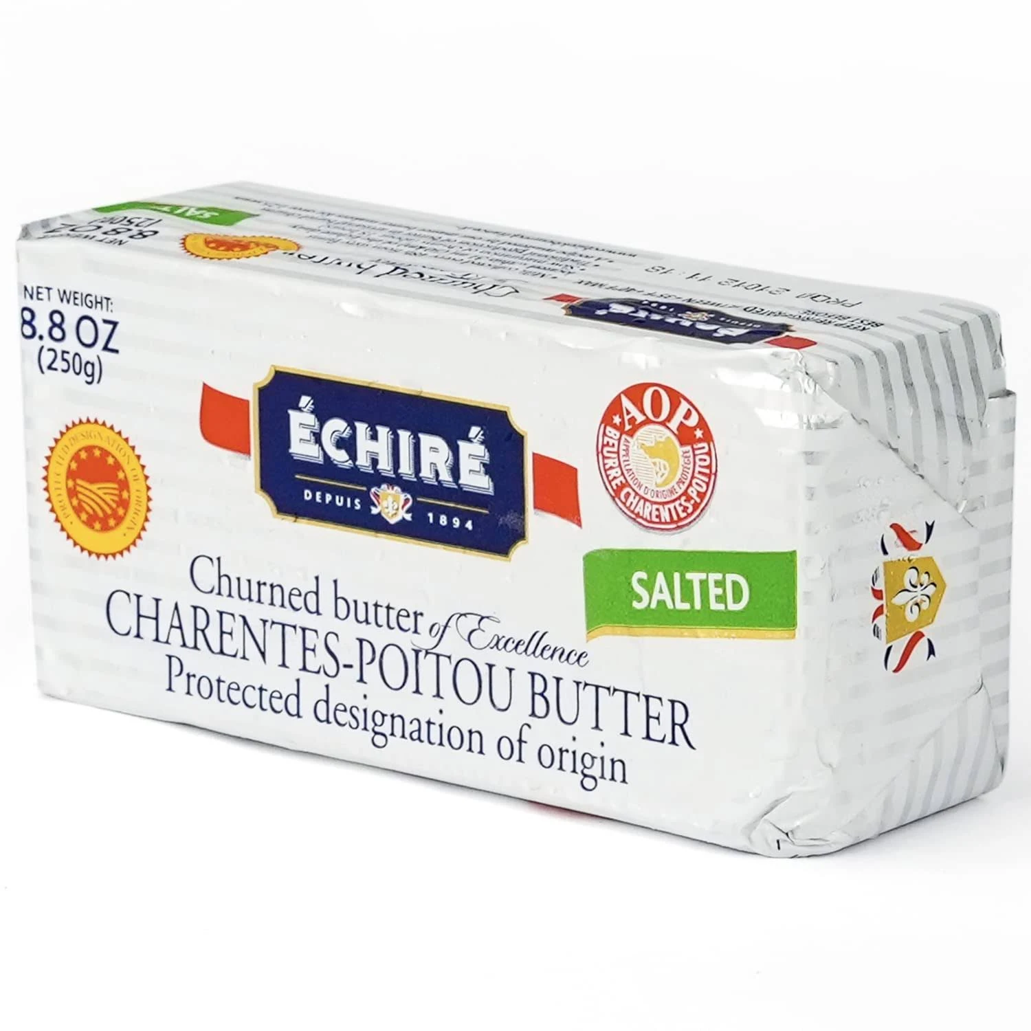 French Churned Salted AOC Butter Bar - 2 pack x 8.8 oz / 250 g - OVERNIGHT GUARANTEED