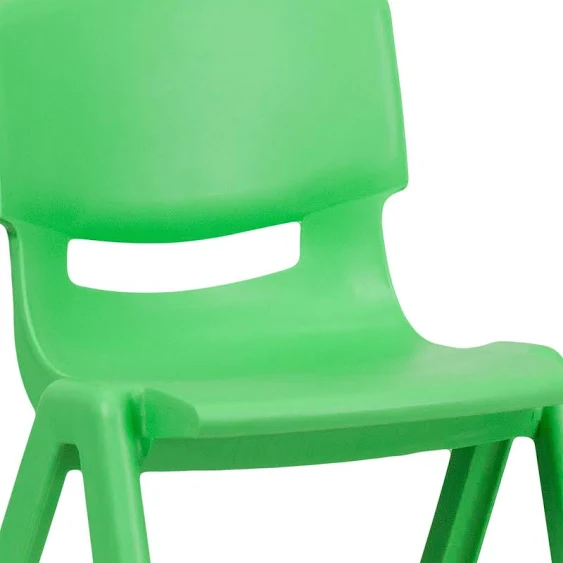 Flash Furniture Whitney 2 Pack Green Plastic Stackable School Chair with 13.25" Seat Height