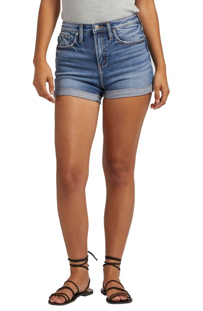 Silver Jeans Co. Women's Beau High Rise Frayed Hem Shorts