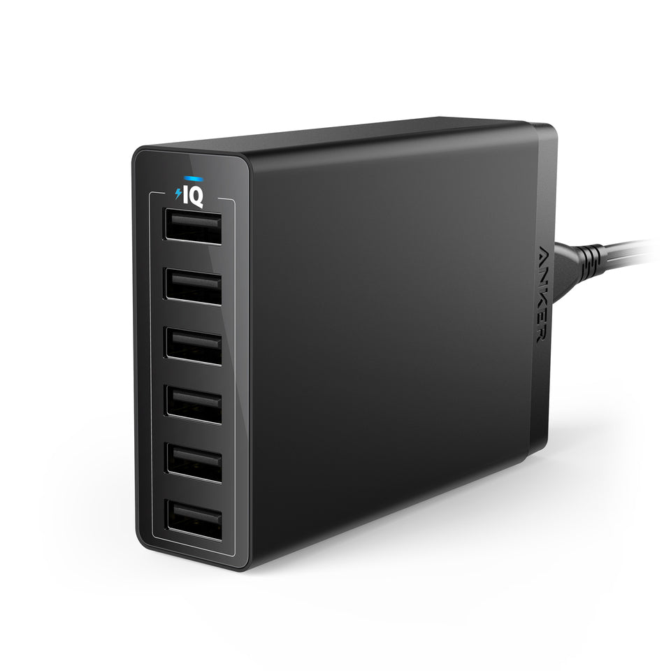 Anker 60W 6-Port Family-Sized Desktop USB Charger with PowerIQ