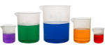 Polypropylene Plastic Beaker Set - 50mL, 100mL, 250mL, 500mL, and 1000mL