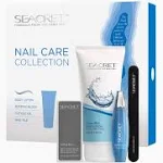 SEACRET NAIL CARE COLLECTION: Dead Sea Mineral Fingernail & Toenail DIY Salon Manicure Treatment Set with File, 3-Way Buffer Block for Shine, 1 Oz Cuticle Oil, & 6.8 Oz Body Lotion Kit, All Skin Types